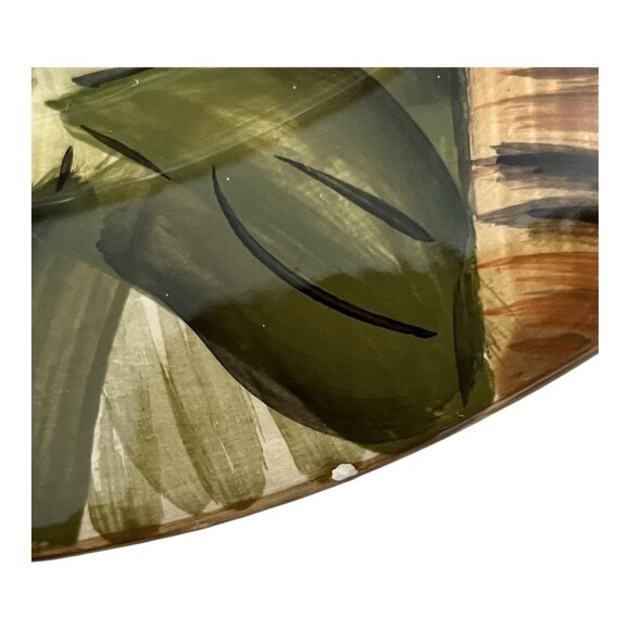 Tabletops Unlimited Lifestyles Kona Hand Painted Palm Tree Salad Plate 8 5/8” - Picture 3 of 6